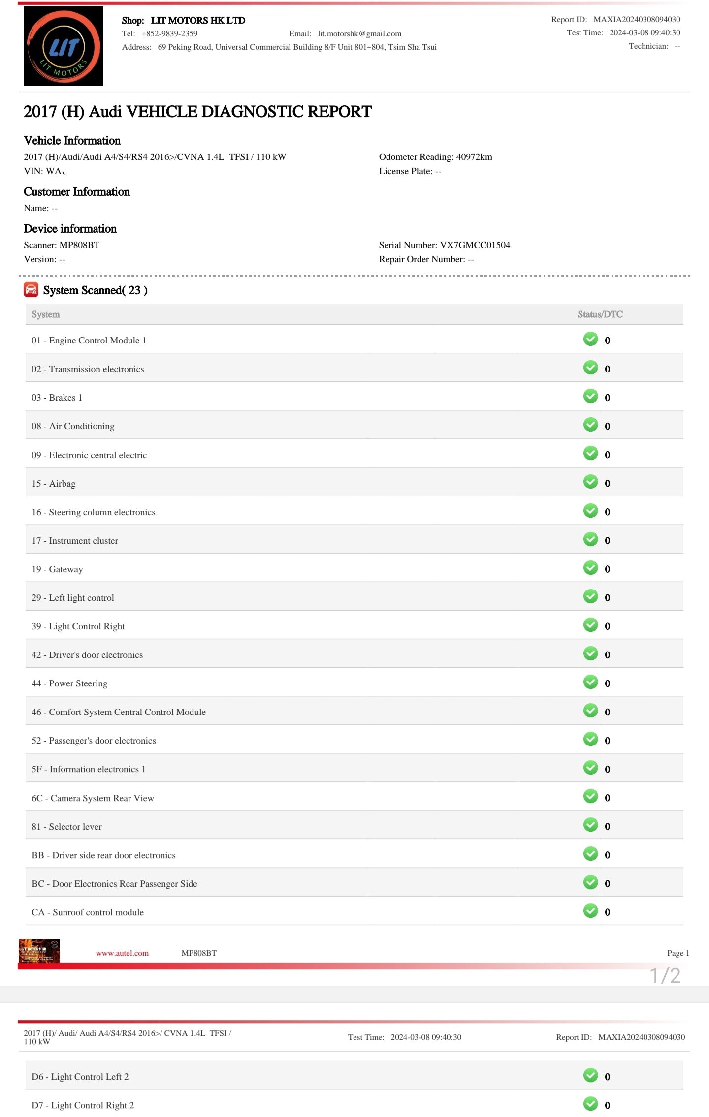 2017 AUDI A4 30TFSI S LINE 1.4T AT
